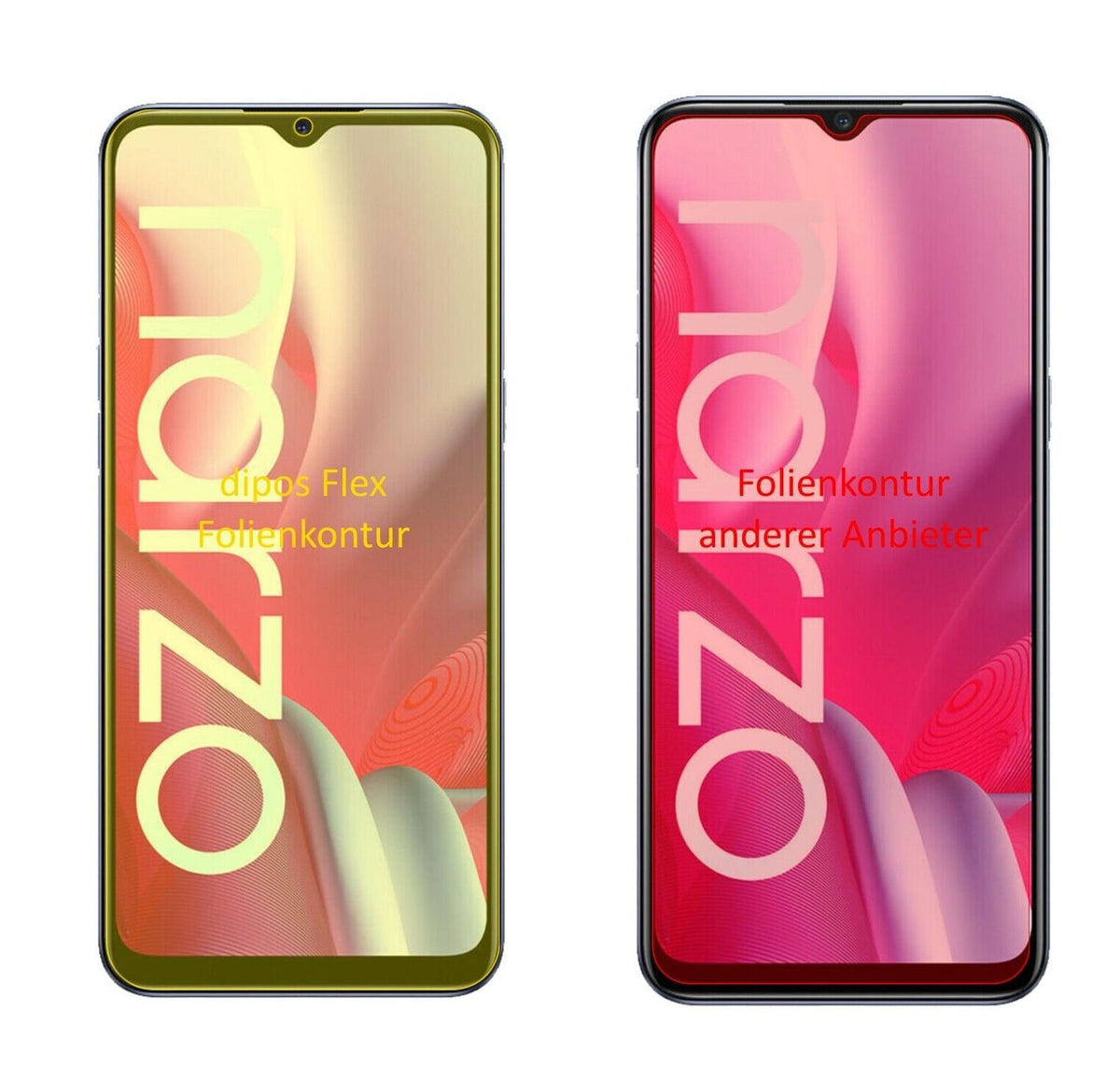 2x 3D Full Cover Schutzfolie für Oppo Realme Narzo 20