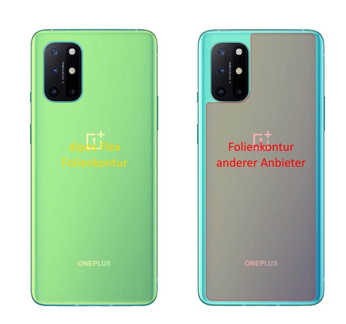 2x 3D Full Cover Schutzfolie für OnePlus 8T Rückseite