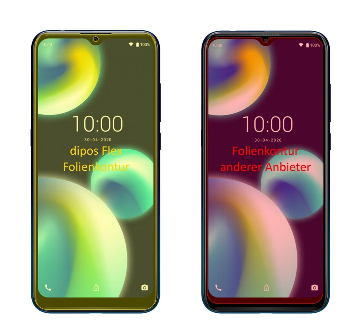 2x 3D Full Cover Schutzfolie für Wiko View 4 Lite