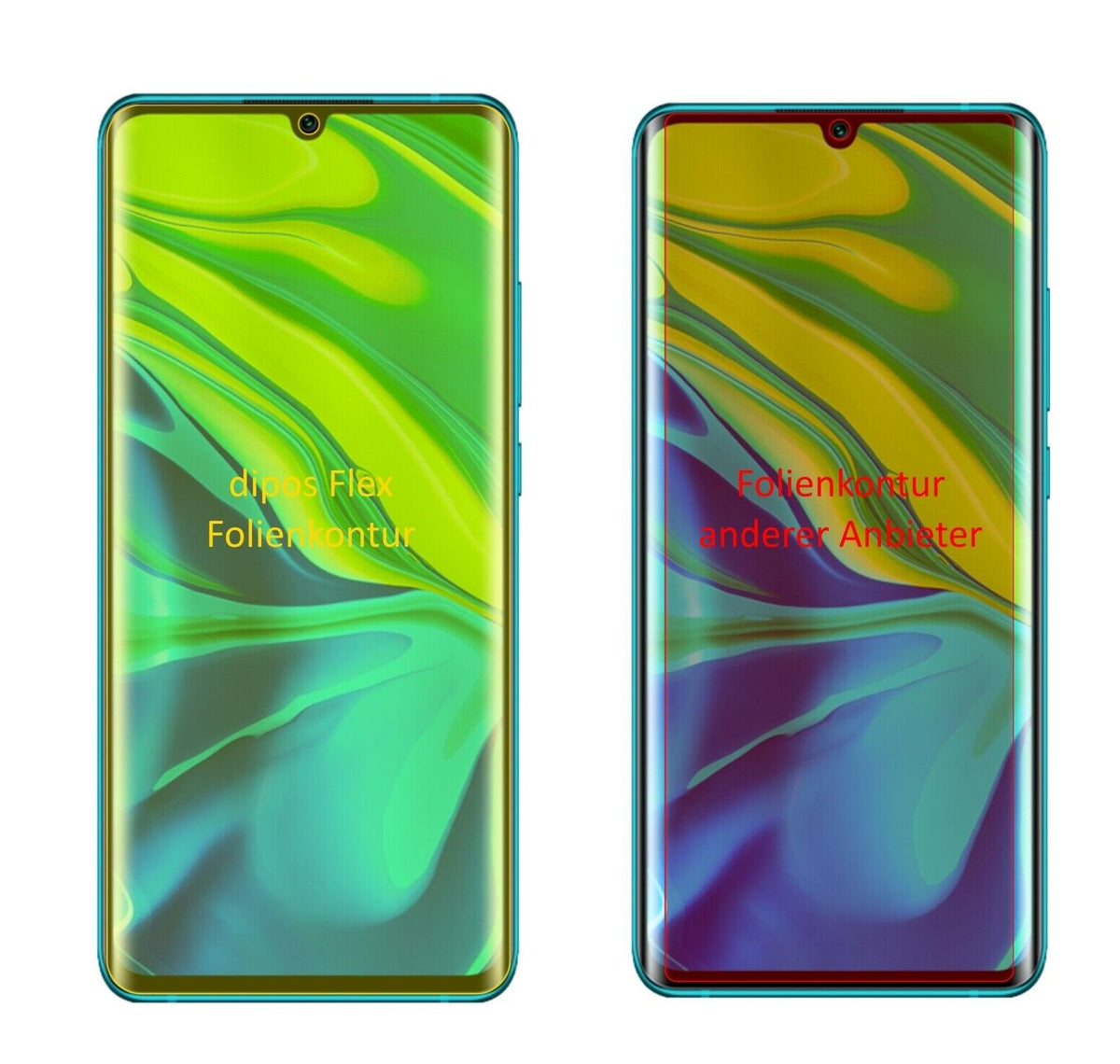 2x 3D Full Cover Schutzfolie für Xiaomi Mi Note 10