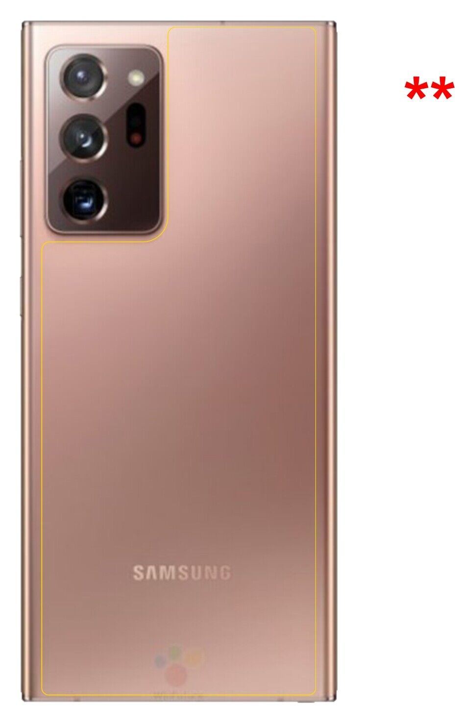 1x 9H Schutzfolie für Samsung Galaxy Note 20 Ultra Rückseite Panzerfolie