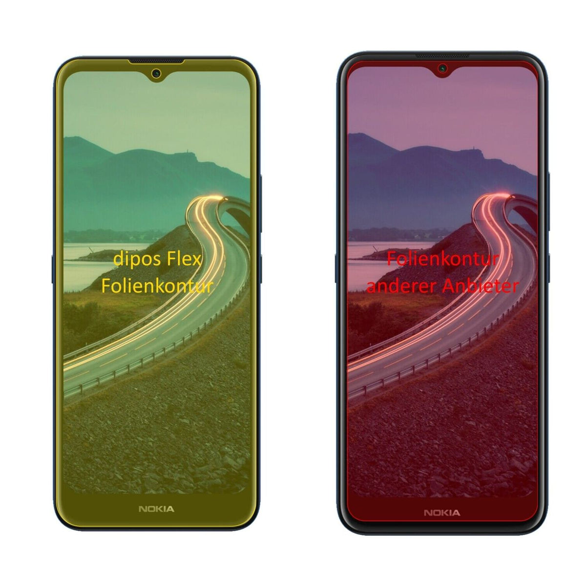 2x 3D Full Cover Schutzfolie für Nokia C5 Endi