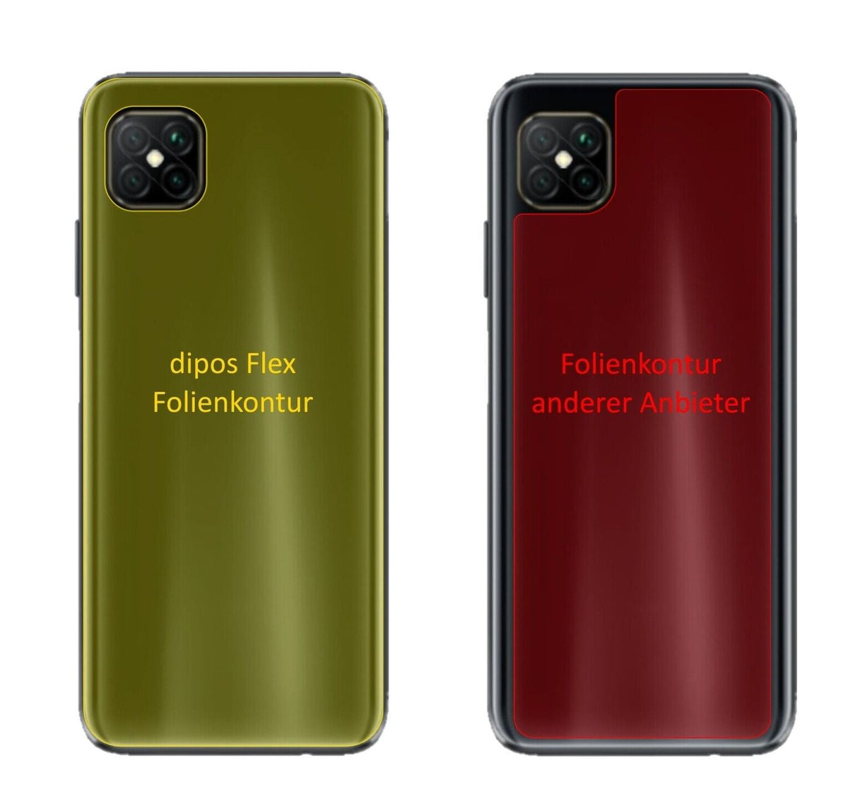 2x 3D Full Cover Schutzfolie für Oppo A92s Rückseite