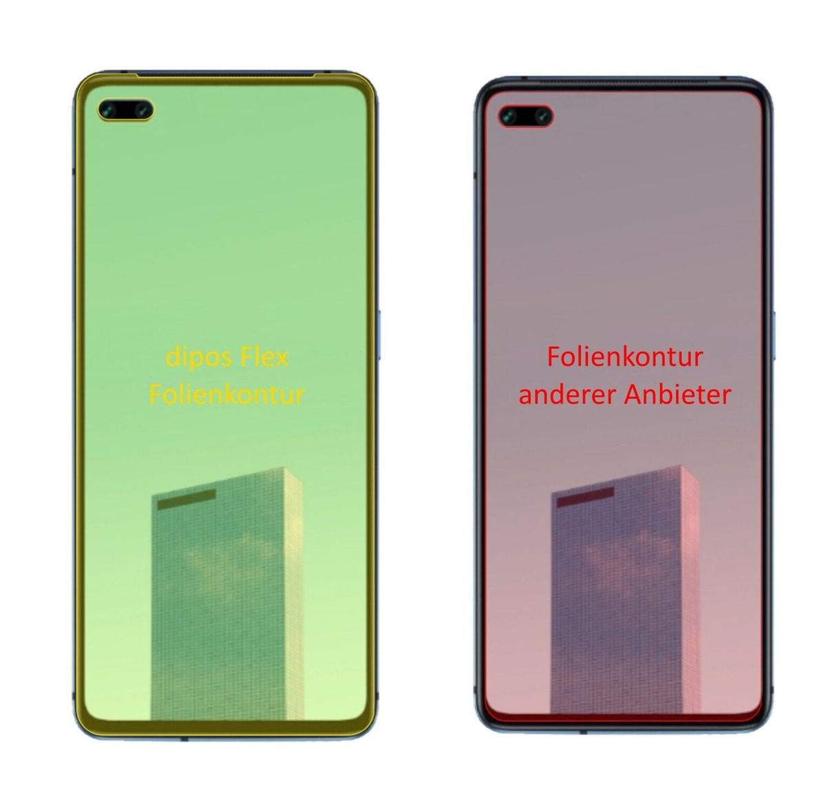 2x 3D Full Cover Schutzfolie für Oppo A92s
