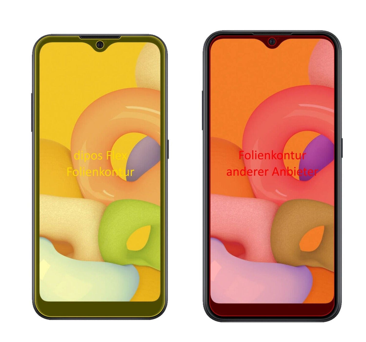 2x 3D Full Cover Schutzfolie für Samsung Galaxy A01
