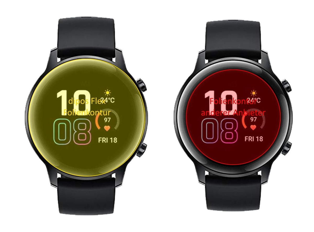 2x 3D Full Cover Schutzfolie für Honor Magic Watch 2 42mm