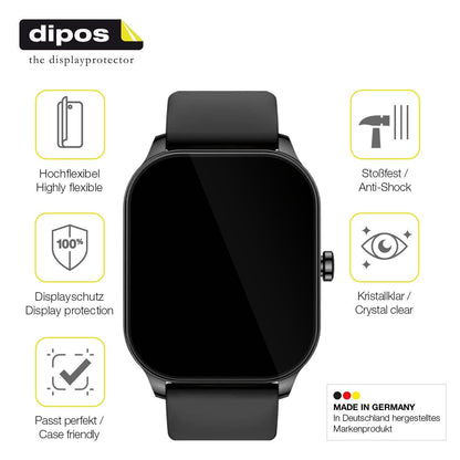 2x 3D Full Cover Schutzfolie für Amazfit Pop 3s