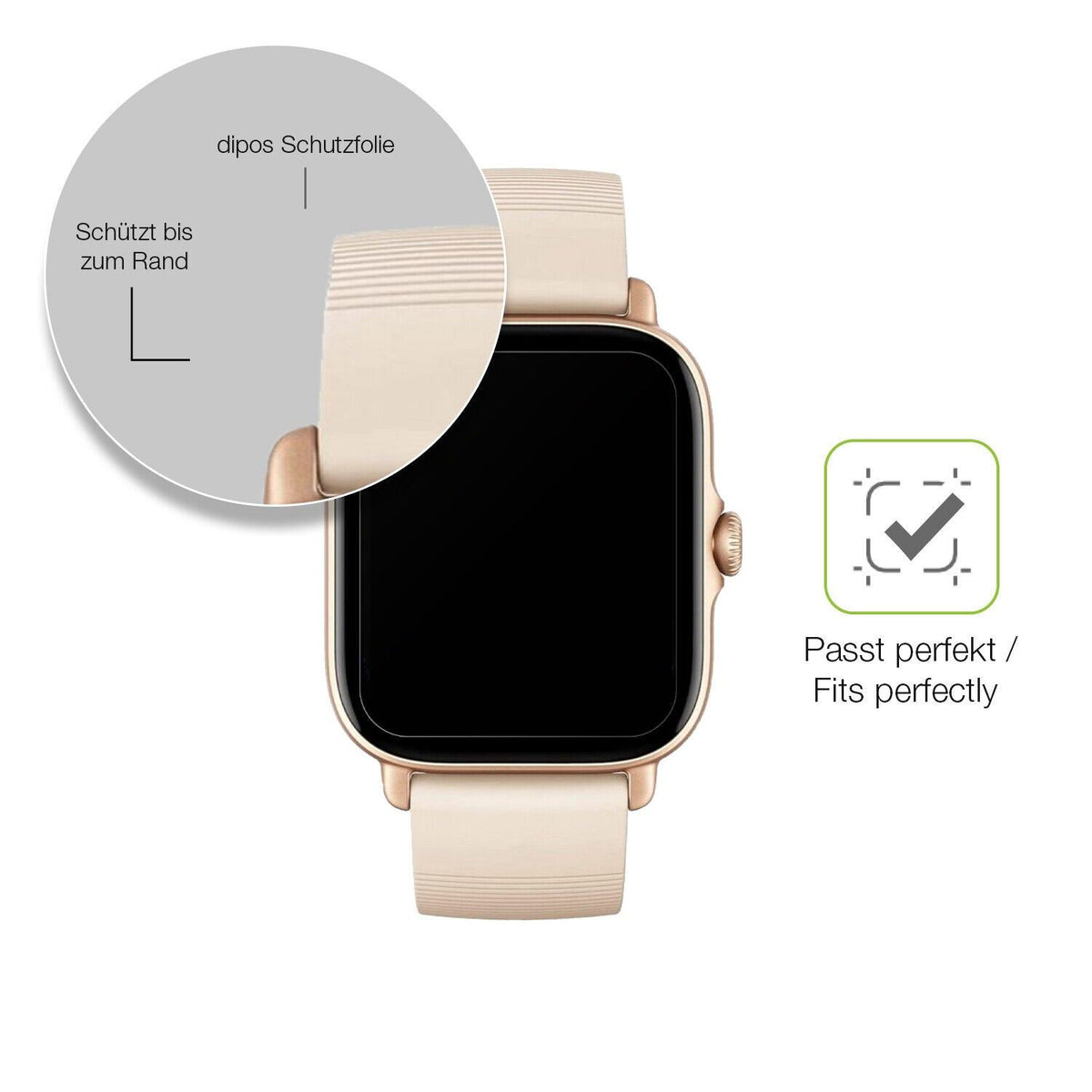 2x Full Cover Schutzfolie matt für Amazfit GTS 3