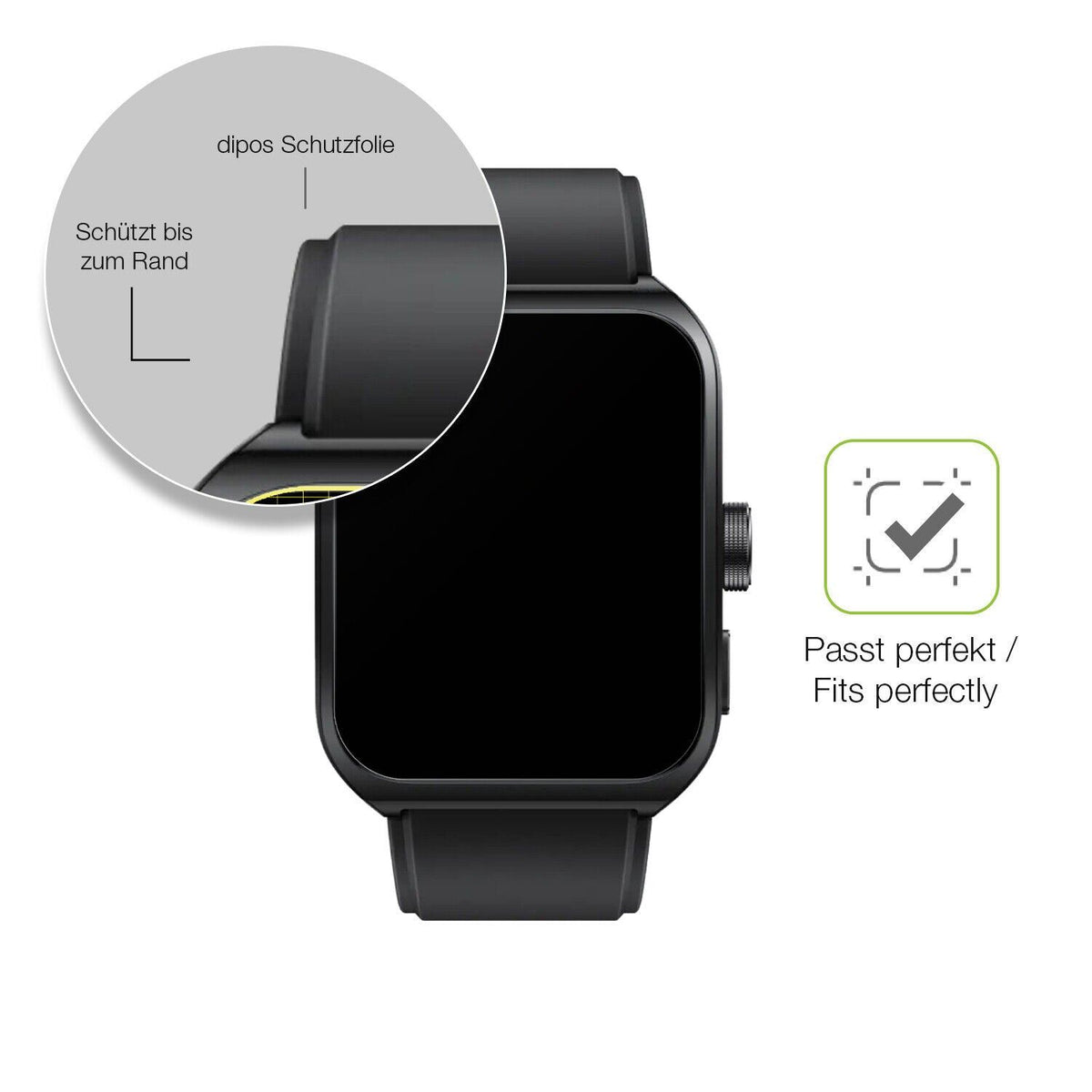 2x Full Cover Schutzfolie matt für Oppo Watch 4 Pro