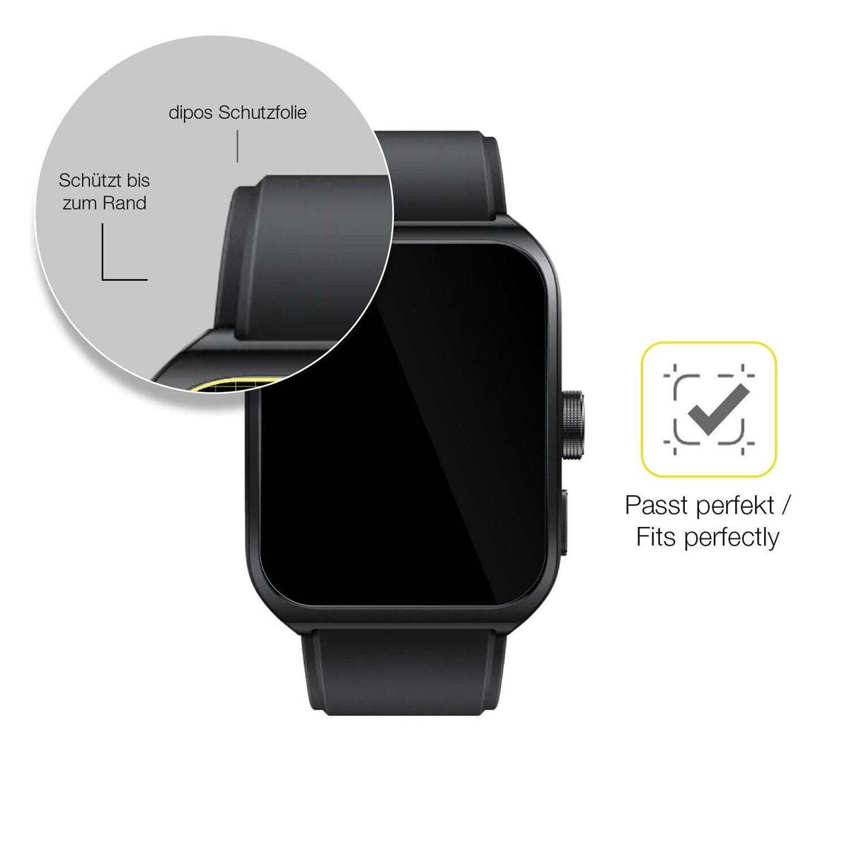 2x 3D Full Cover Schutzfolie für Oppo Watch 4 Pro