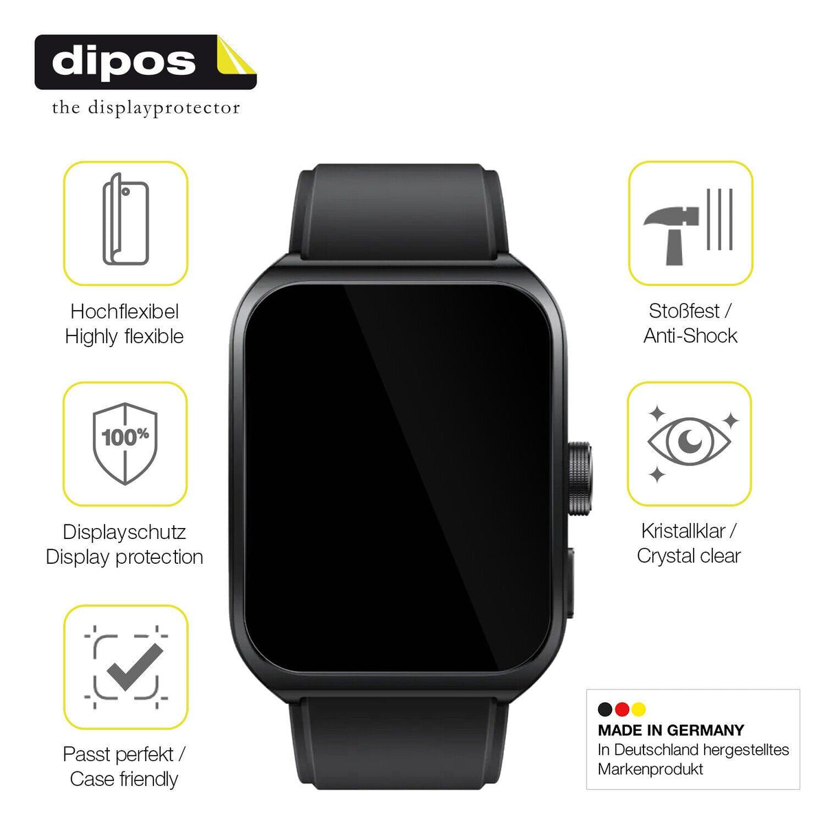 2x 3D Full Cover Schutzfolie für Oppo Watch 4 Pro