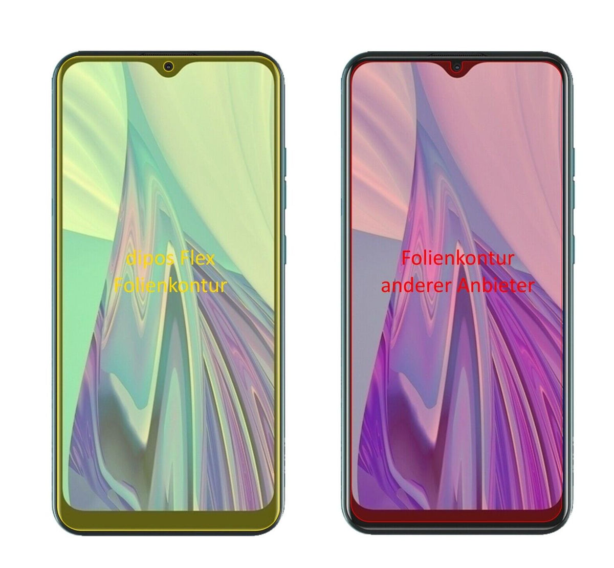 2x 3D Full Cover Schutzfolie für Hisense F30s