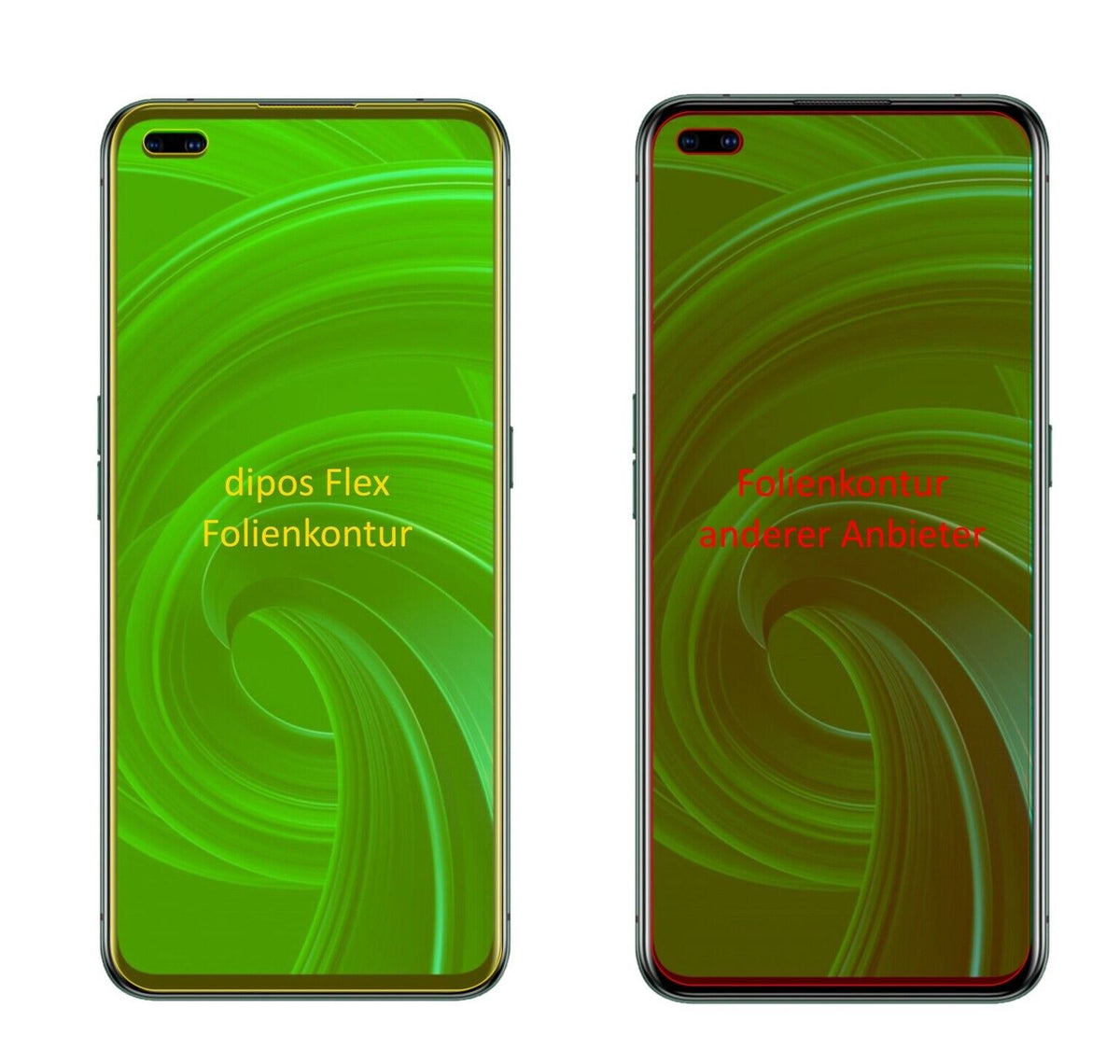 2x 3D Full Cover Schutzfolie für Oppo Realme X50