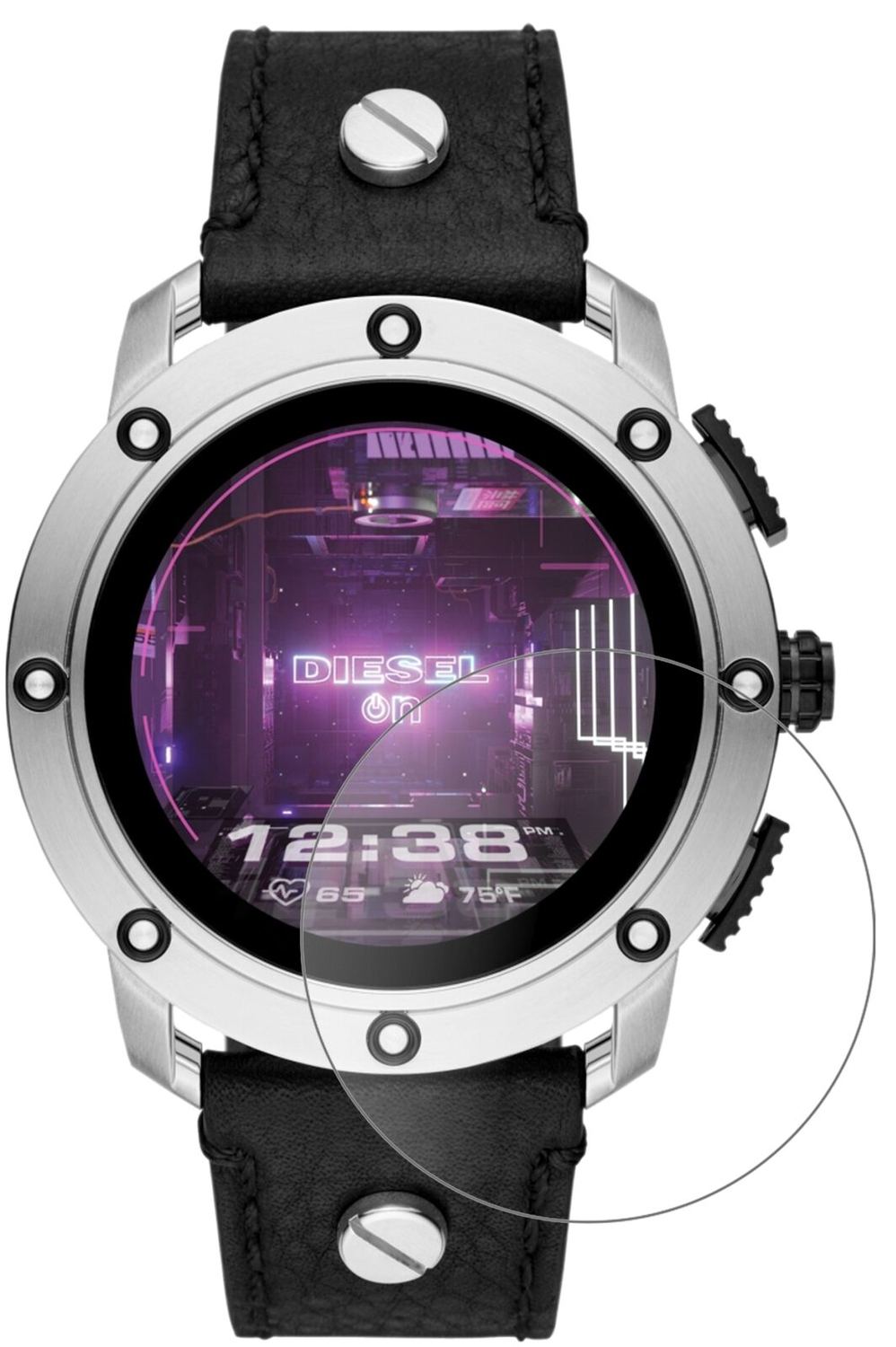 1x 9H Schutzfolie matt für Diesel On Smartwatch Axial Panzerfolie