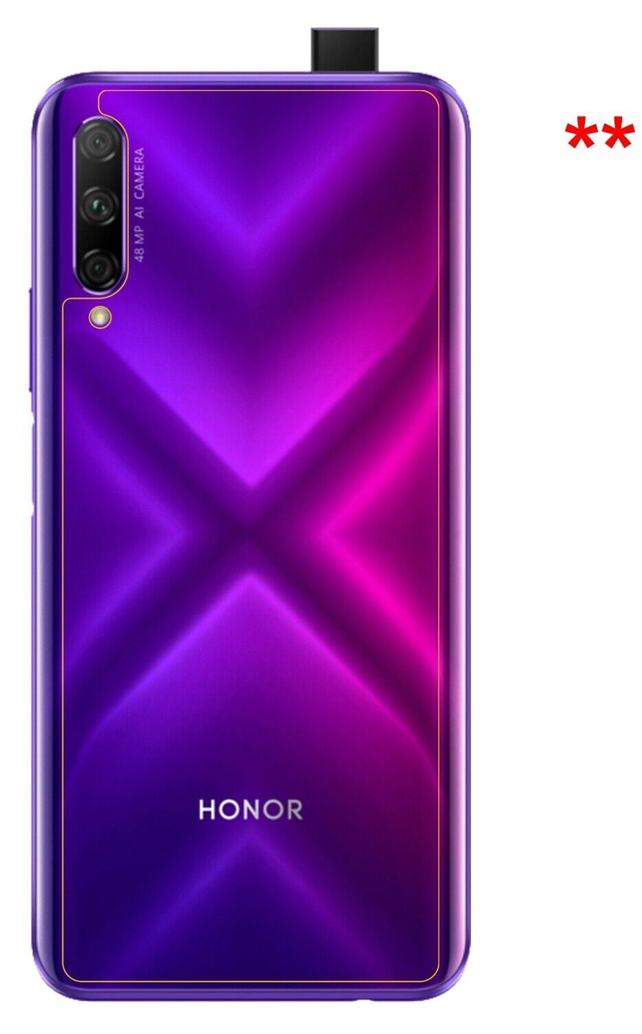 1x 9H Schutzfolie matt für Honor 9X Rückseite Panzerfolie