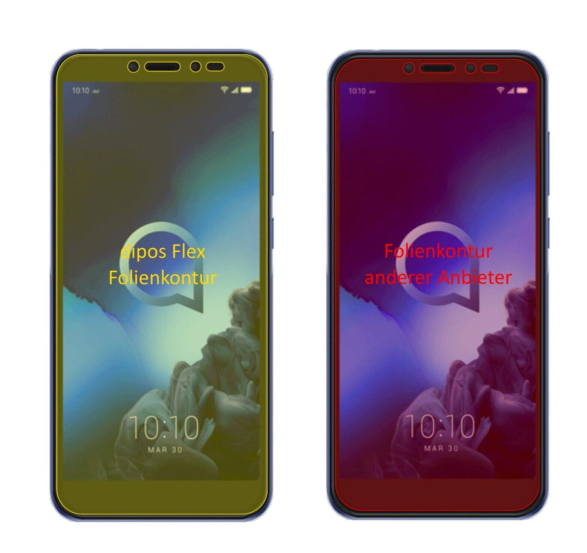 2x 3D Full Cover Schutzfolie für Alcatel 1S