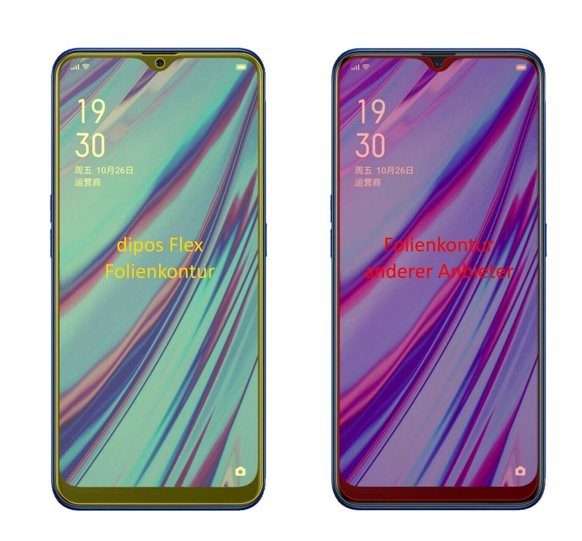 2x 3D Full Cover Schutzfolie für Oppo A9