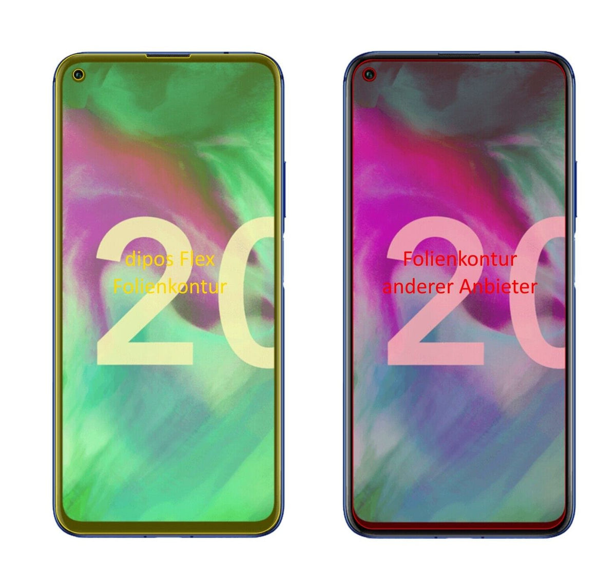 2x 3D Full Cover Schutzfolie für Honor 20 Pro
