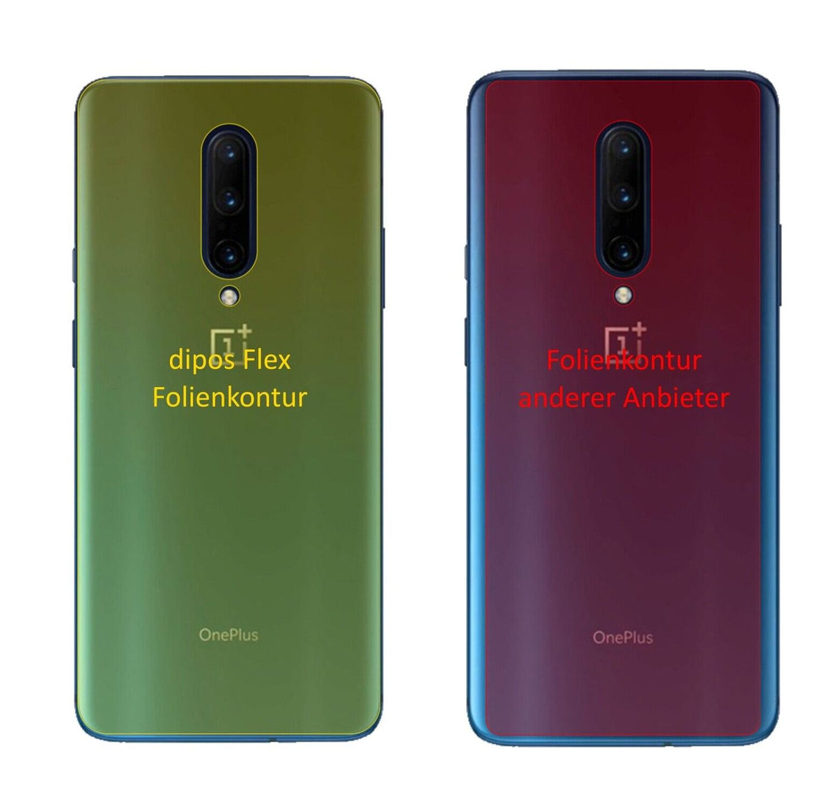 2x 3D Full Cover Schutzfolie für OnePlus 7 Pro Rückseite