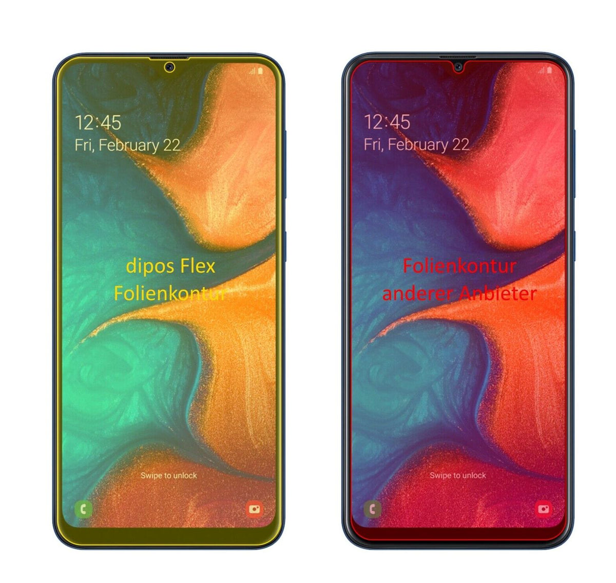2x 3D Full Cover Schutzfolie für Samsung Galaxy A20e