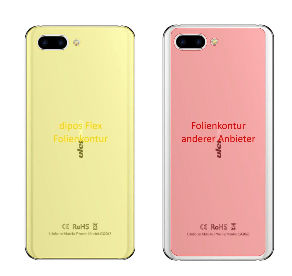2x 3D Full Cover Schutzfolie für Ulefone T2 Pro Rückseite