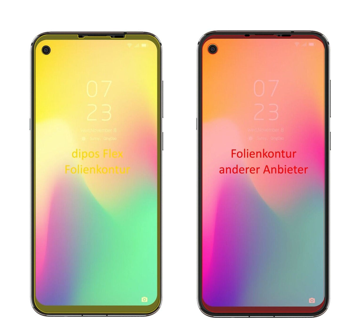 2x 3D Full Cover Schutzfolie für Hisense Infinity U30