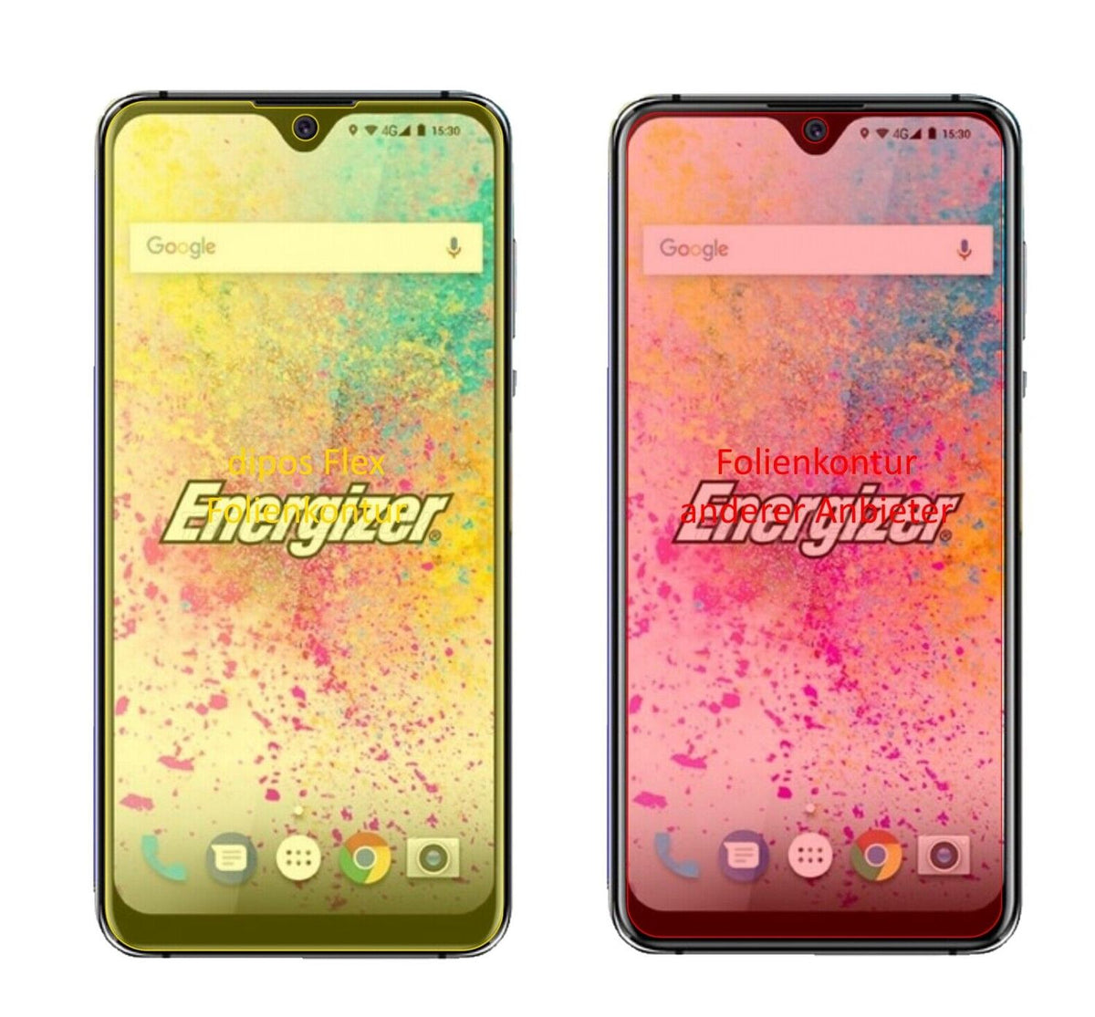 2x 3D Full Cover Schutzfolie für Energizer Ultimate U620S Pop