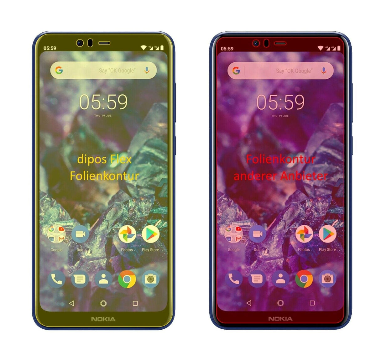 2x 3D Full Cover Schutzfolie für Nokia 5.1 Plus