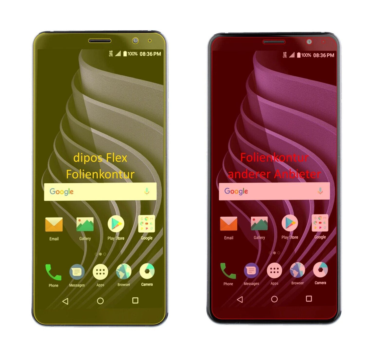 2x 3D Full Cover Schutzfolie für ZTE Blade Max View