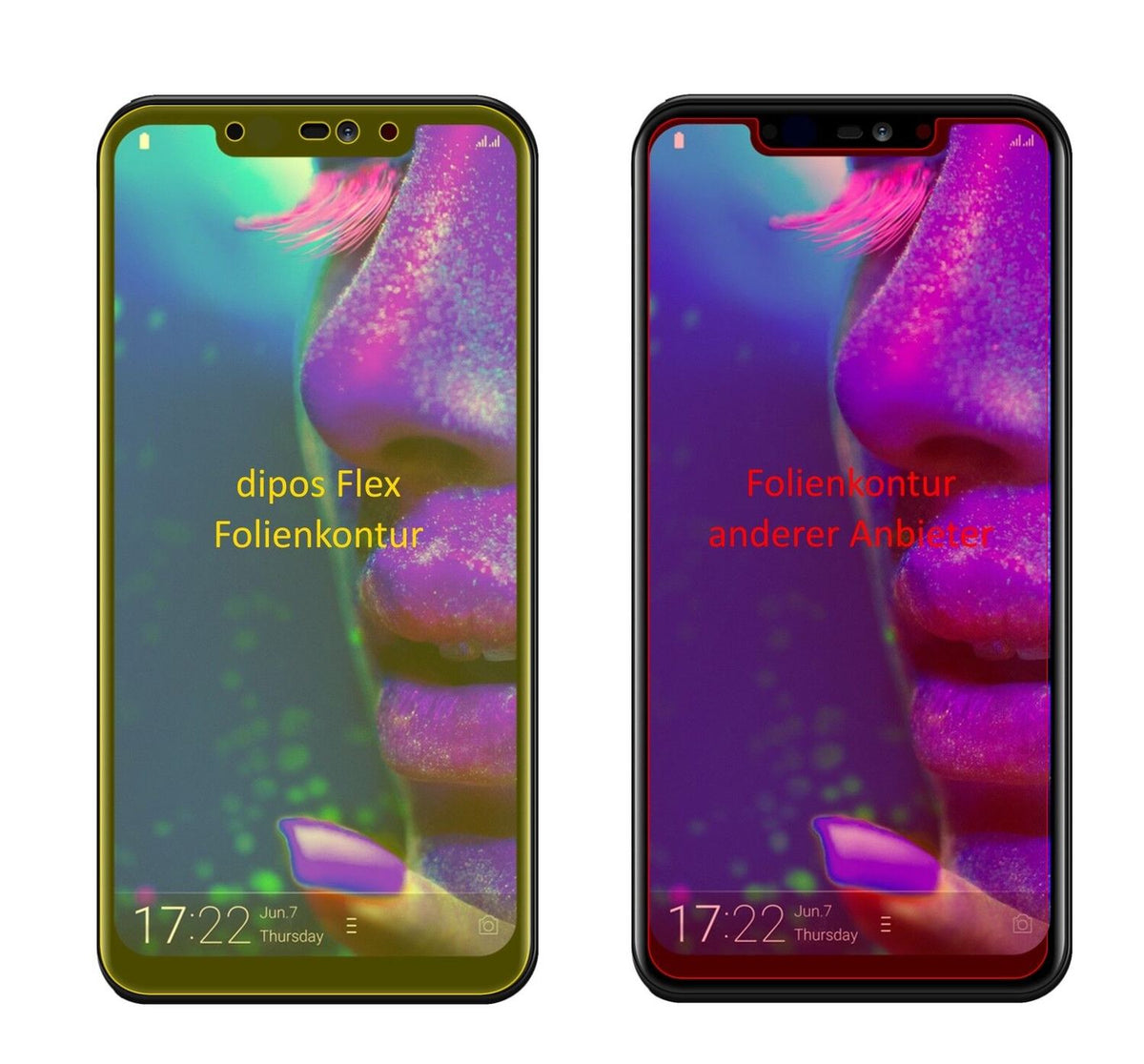 2x 3D Full Cover Schutzfolie für Allview Soul X5 Pro