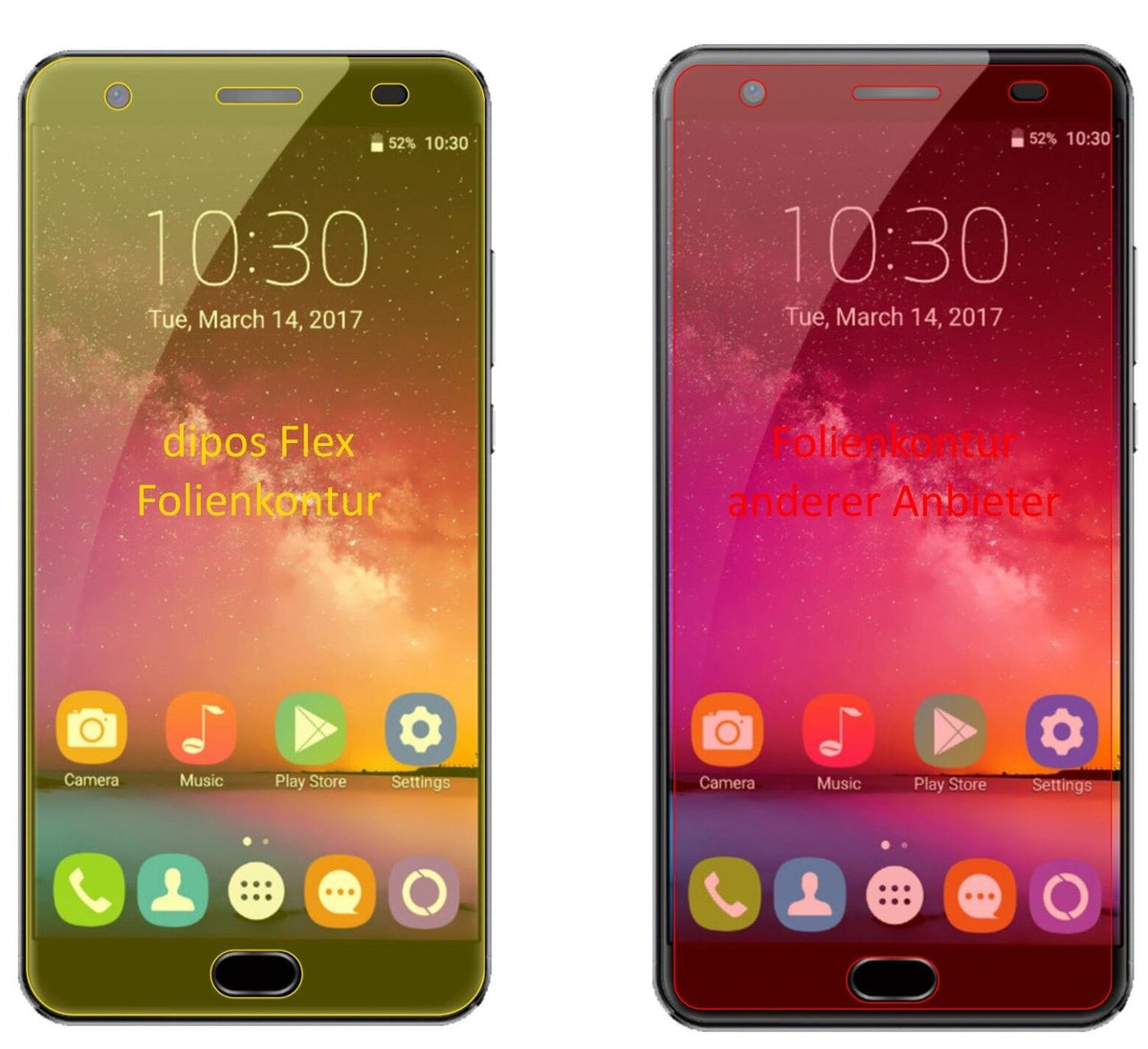 2x 3D Full Cover Schutzfolie für Oukitel OK6000 Plus