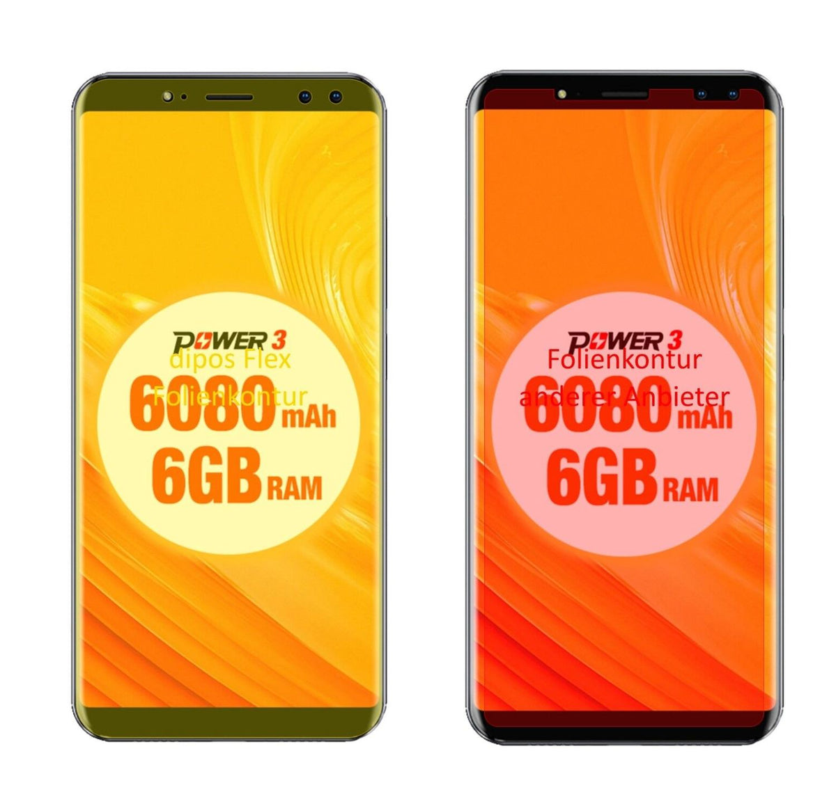 2x 3D Full Cover Schutzfolie für Ulefone Power 3