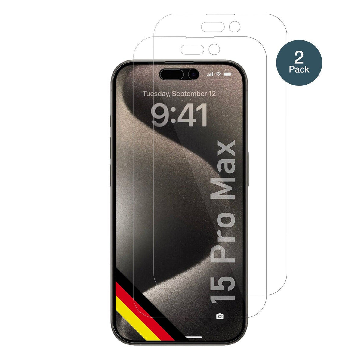 1x 9H Schutzfolie für Apple iPhone 15 Pro Max Panzerfolie