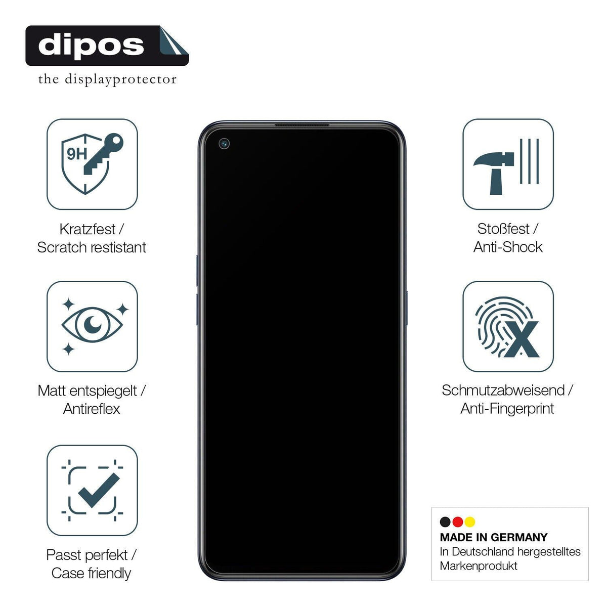 1x 9H Schutzfolie matt für OPPO Reno7 4G Panzerfolie