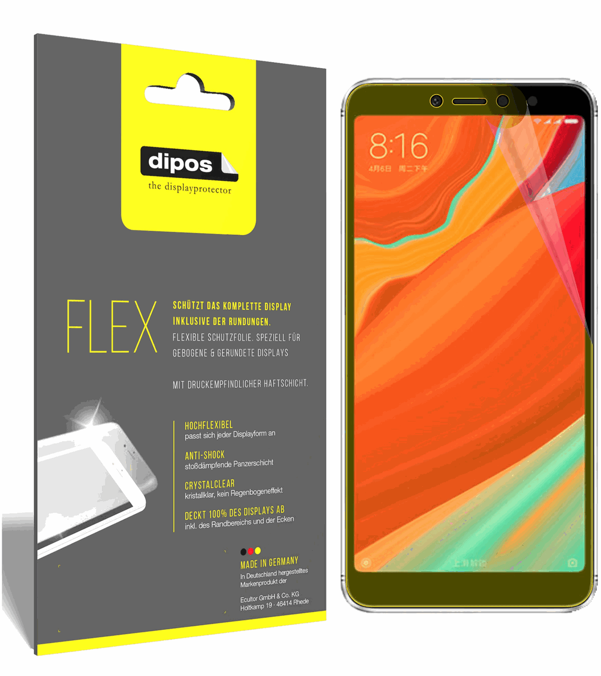 3x 3D Full Cover Schutzfolie für Xiaomi Redmi S2