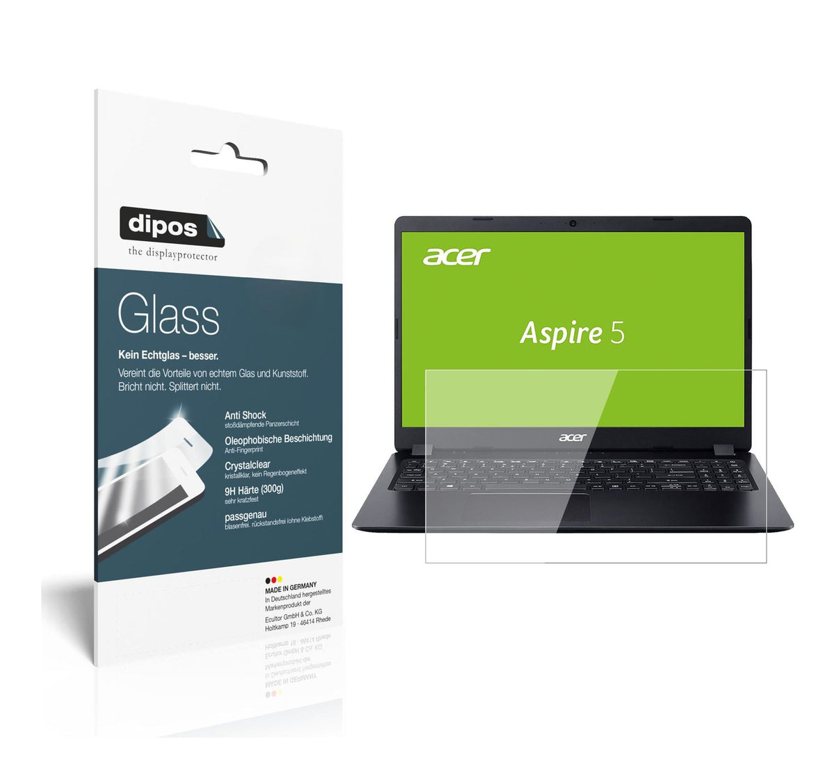 2x 9H Schutzfolie für Acer Aspire 5 (A515-43-R3J6) Panzerfolie