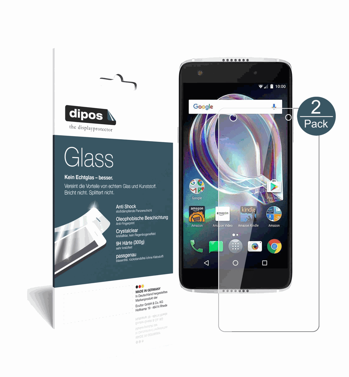2x 9H Schutzfolie für Alcatel Idol 5s Panzerfolie