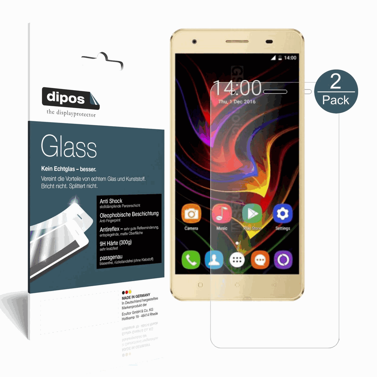 2x 9H Schutzfolie matt für Oukitel C5 Pro Panzerfolie