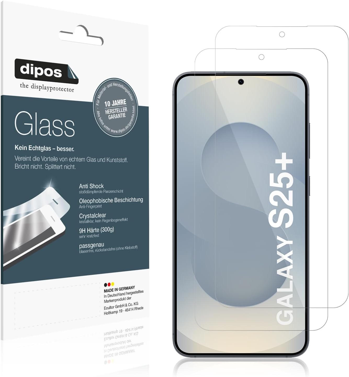 2x 9H Schutzfolie für Samsung Galaxy S25+ Panzerfolie