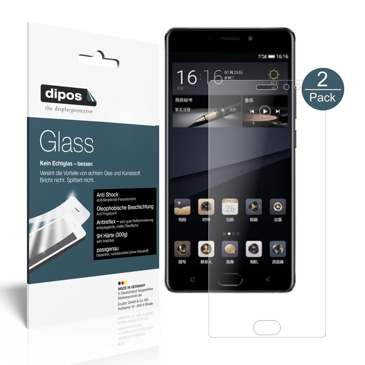 2x 9H Schutzfolie matt für Gionee M6S Plus Panzerfolie