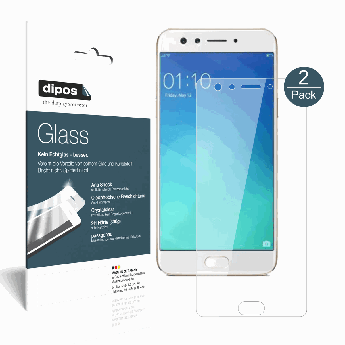 2x 9H Schutzfolie für Oppo F3 Panzerfolie