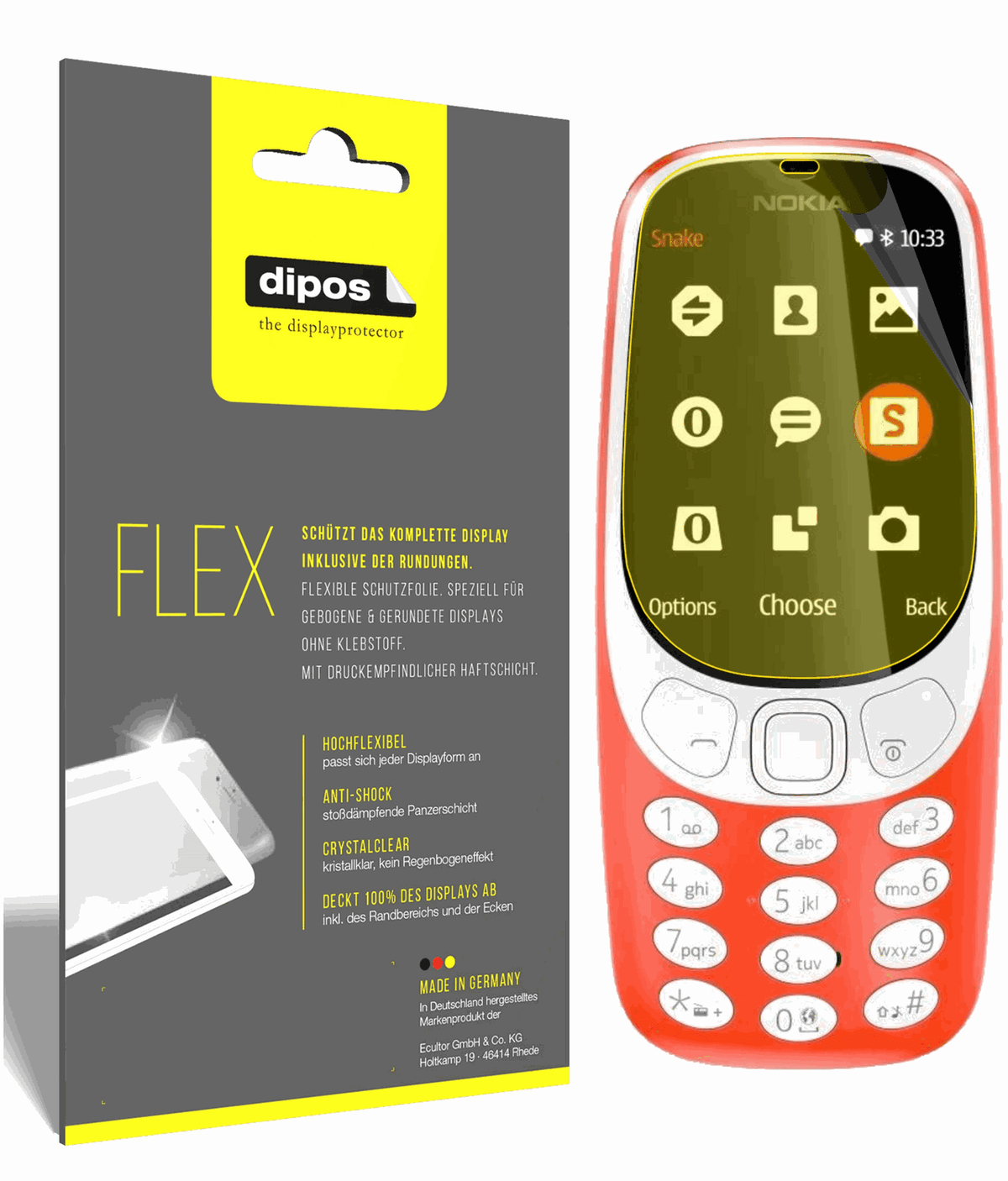 3x 3D Full Cover Schutzfolie für Nokia 3310