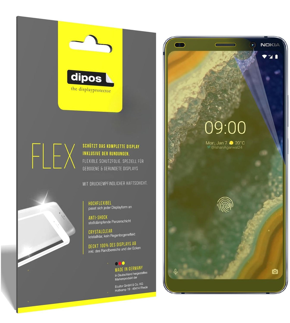 2x 3D Full Cover Schutzfolie für Nokia 9 PureView