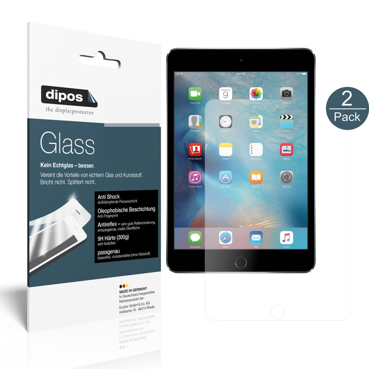 1x 9H Schutzfolie matt für Apple iPad Mini 4 Panzerfolie