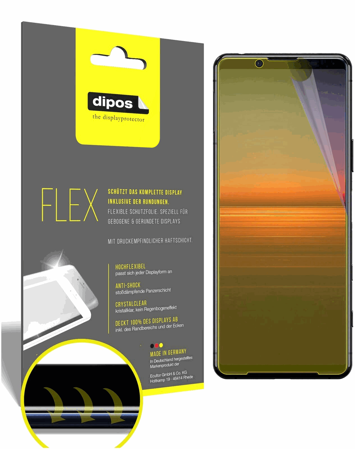 2x 3D Full Cover Schutzfolie für Sony Xperia 5 II