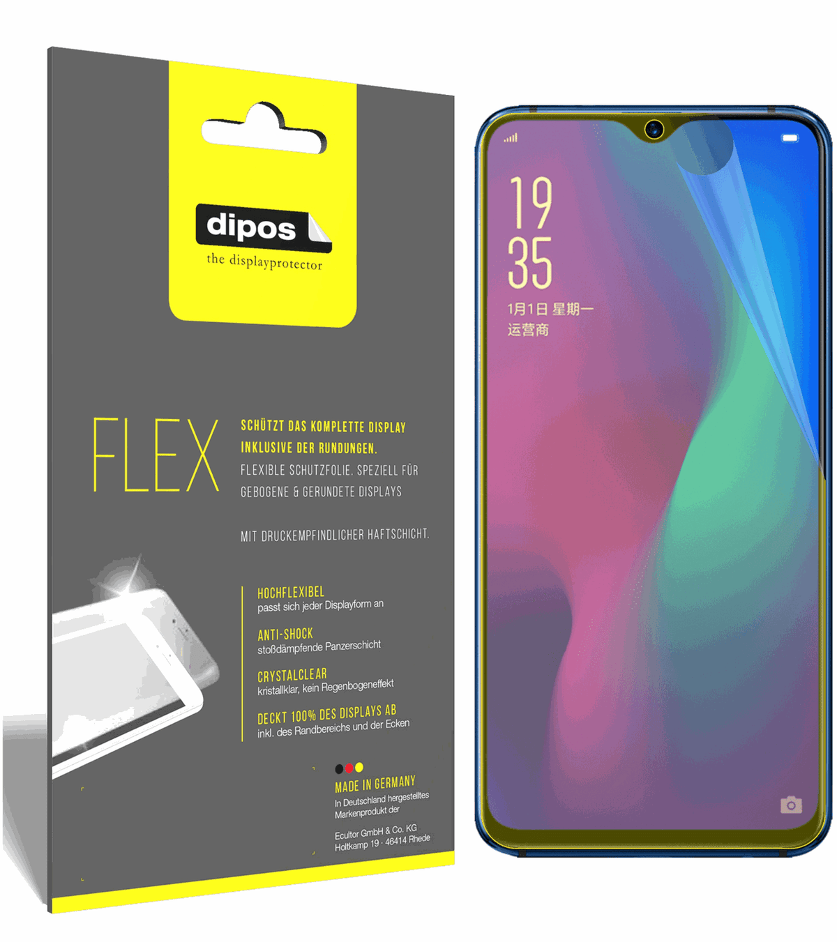 3x 3D Full Cover Schutzfolie für Oppo R17 Pro