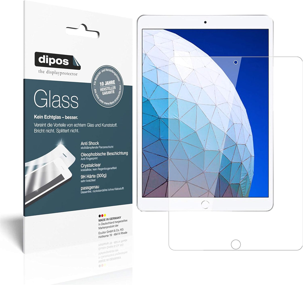2x 9H Schutzfolie für Apple iPad Air (2019) 10.5 Zoll Panzerfolie