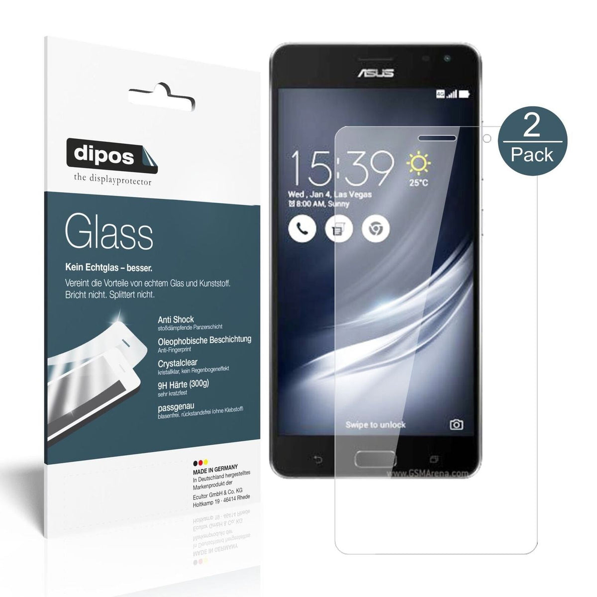 1x 9H Schutzfolie für Asus ZenFone AR Panzerfolie