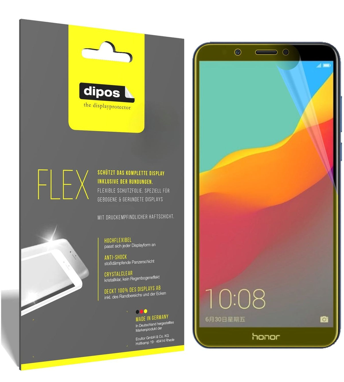 2x 3D Full Cover Schutzfolie für Huawei Honor 7C
