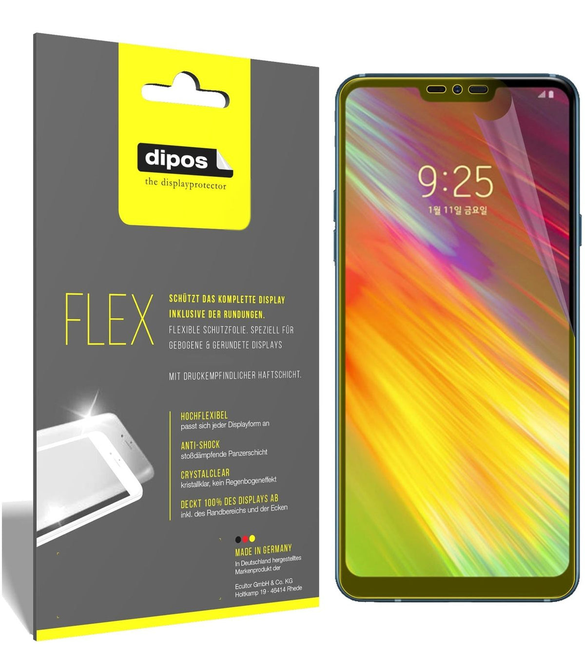 2x 3D Full Cover Schutzfolie für LG Q9 One